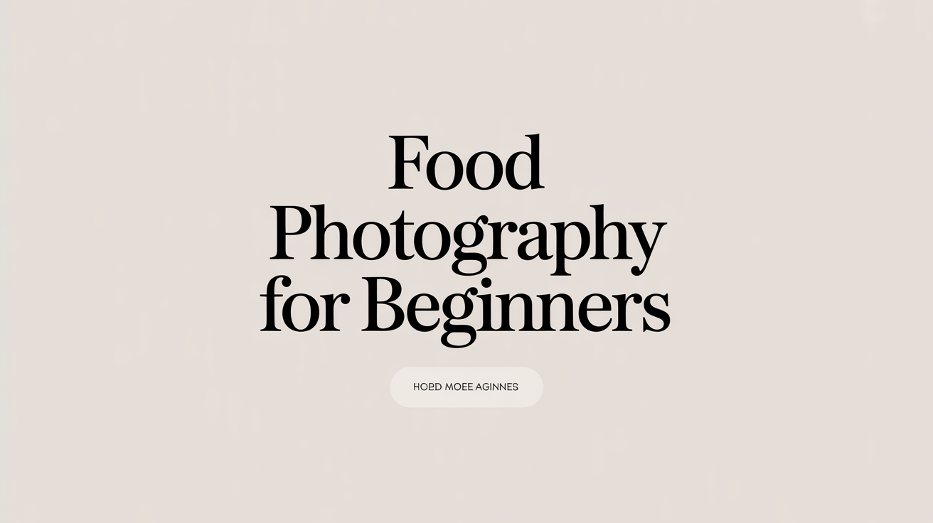Food Photography for Beginners